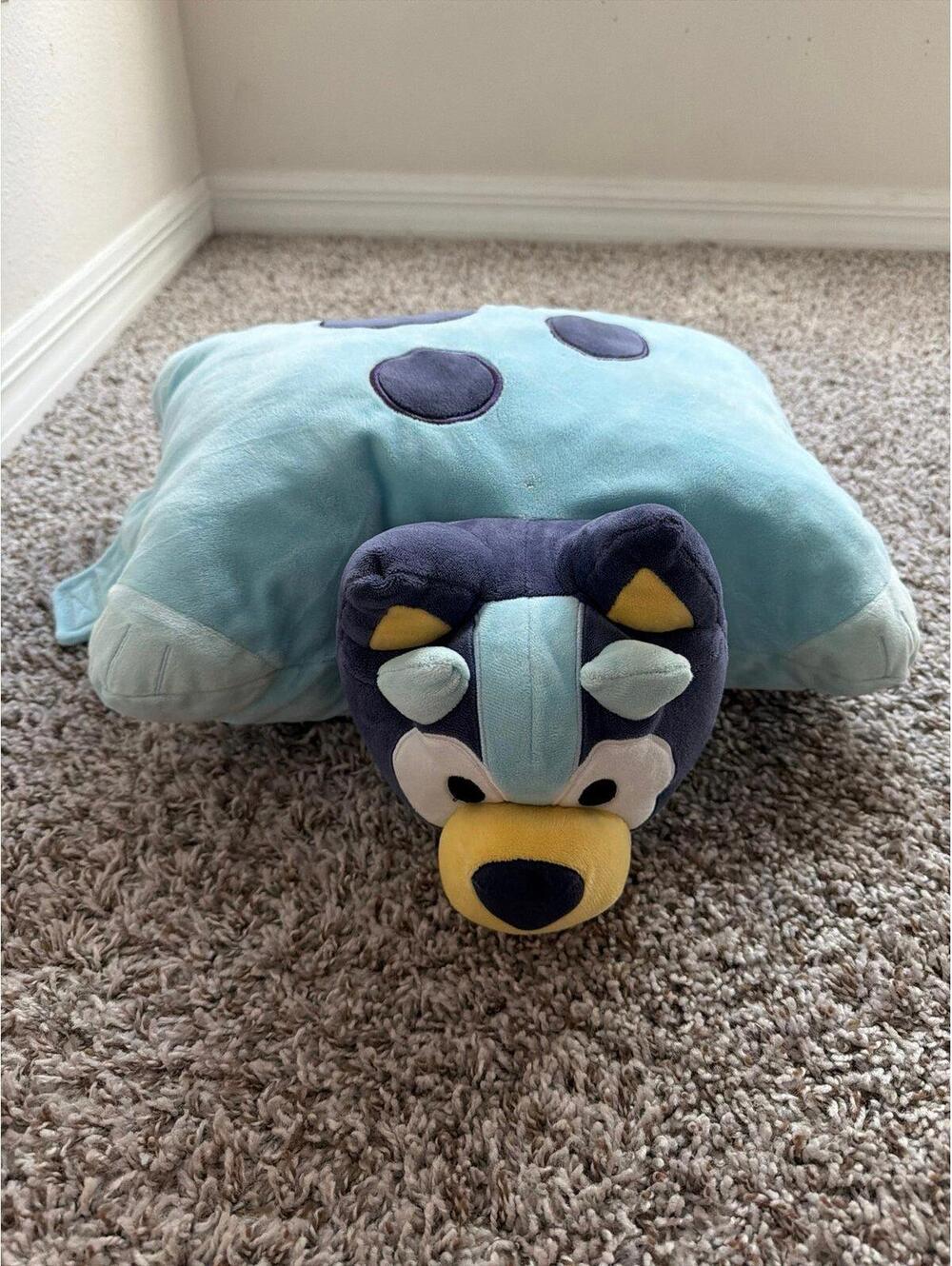 Bluey Pillow Pet Plush Pillow Light Blue Cute Soft Toy